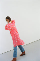 Pink BIG FLOWER raincoat