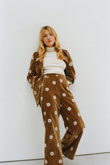 Beige velvet Romy pants