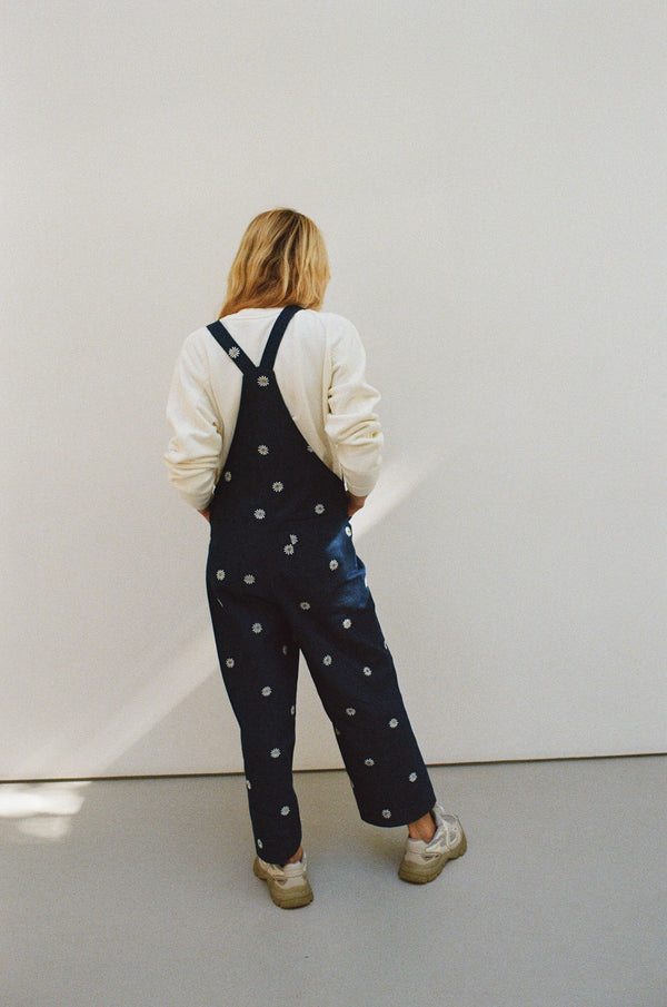 Embroidered Denim dungarees