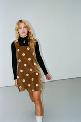 Beige velvet sixties dress