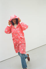 Pink BIG FLOWER raincoat