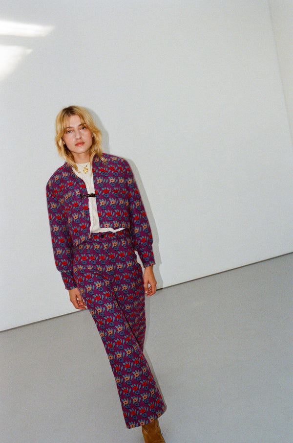 Purple jacquard Romy pants