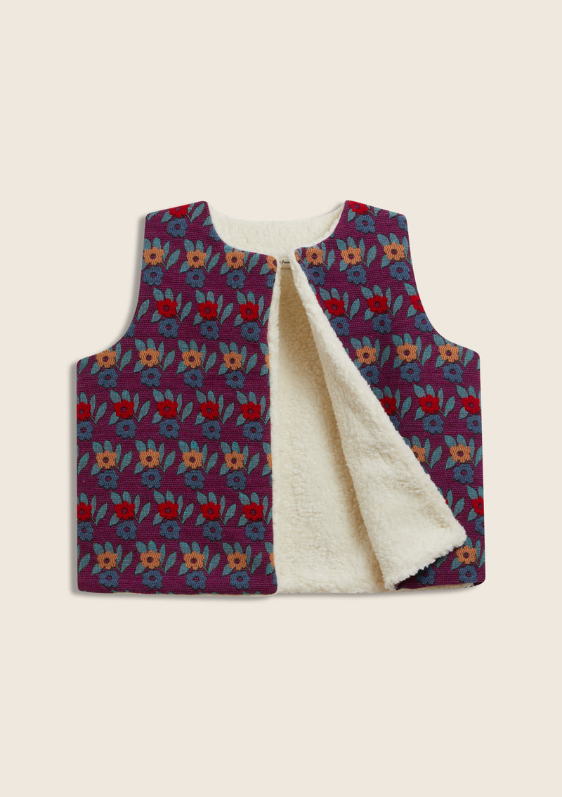 Gilet jacquard violet enfant