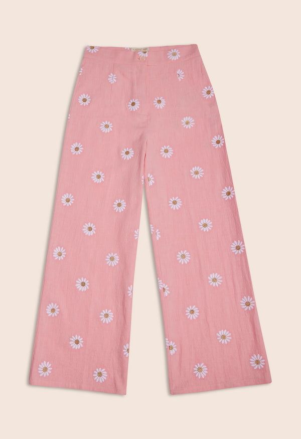 Pantalon Romy lin rose NOUVEAU