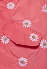 Embroidered pink raincoat